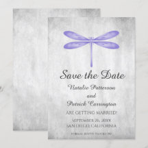 Faire part de mariage Purple Dragonfly Save the Da