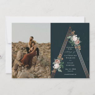 Invitation Faire part de mariage pyramide florale boho