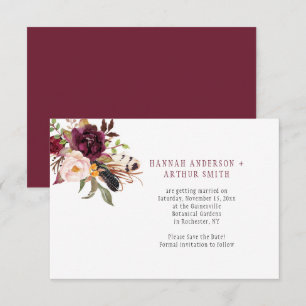 Invitation Faire part de Marsala Boho Florals