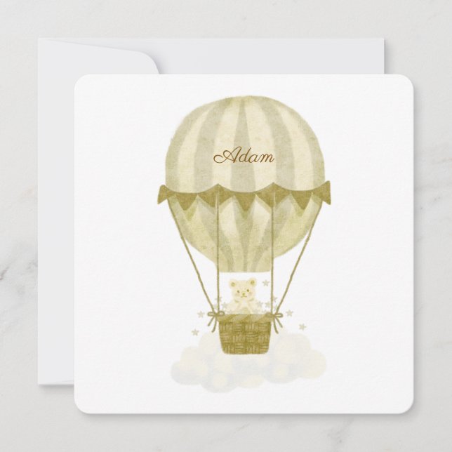 Invitation Faire part de naissance Adam (Devant)