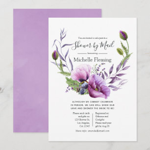 Invitation Faire part de naissance ou de mariage Pastel Purpl