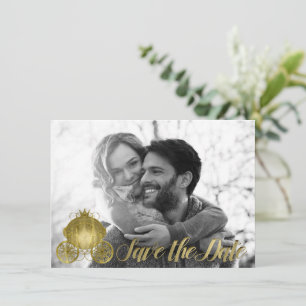 Invitation Faire part de princesse de conte de fées en or