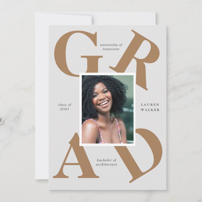 Invitation faire part de remise de diplôme couleurs de l'écol (Devant)