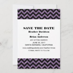 Invitation Faire part de sauvegarde de date à paillettes Chev