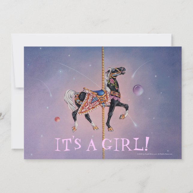 Invitation, Faire-part - Petaluma Carousel Horse2 (Devant)
