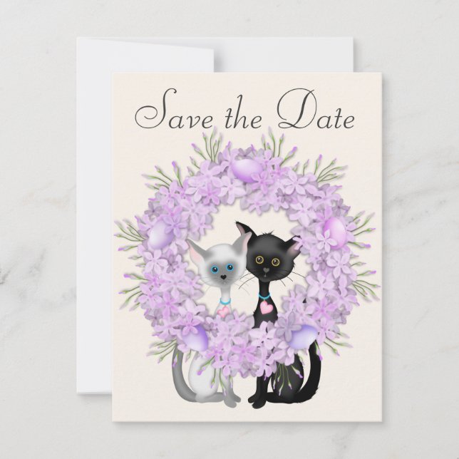 Invitation Faire-parts de mariage Chats mignons de Pâques pou (Devant)