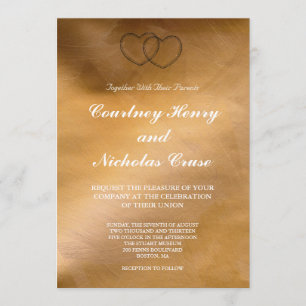 Invitation Faire-parts de mariage Copper Hearts