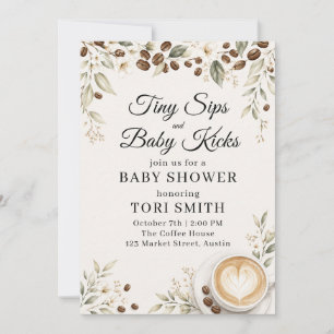 Invitation Faire-Pipi et Bébé Rue Coffee Baby Shower