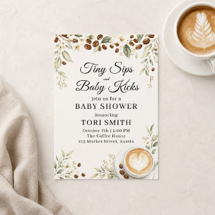 Invitation Faire-Pipi et Bébé Rue Coffee Baby Shower