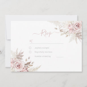 Invitation Faire poussiéreuse rose blush ivoire mariage numér