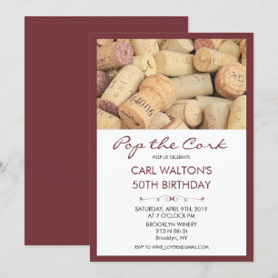 Invitation Faire sauter le bouchon d'invitation d'anniversair