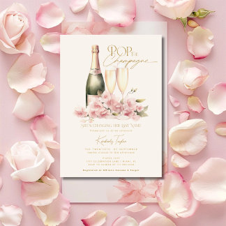 Invitation Faire sauter le champagne Floral Blush Verre Enter
