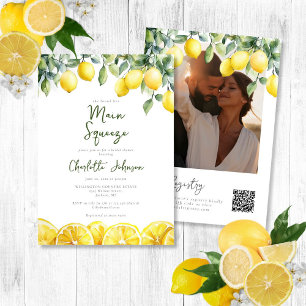 Invitation Faire Squeeze Photo QR Fête de Mariage Aquarelle