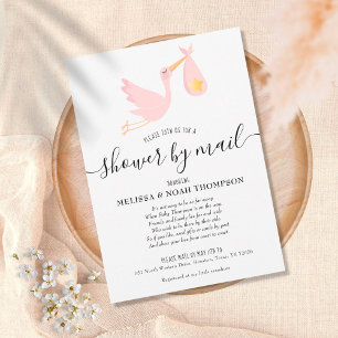 Invitation Faire suivre par courrier une douche de bébé rose