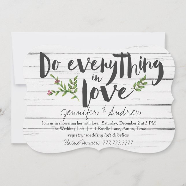 Invitation Faire tout en amour nuptiale (Devant)