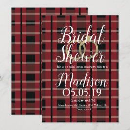 Invitation Faireparts de mariage en flanelle de Noël avec ann