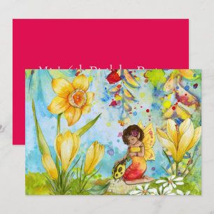 Invitation Fairy art aquarelle fête d'anniversaire fille