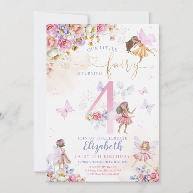 Invitation Fairy Birday (Devant)