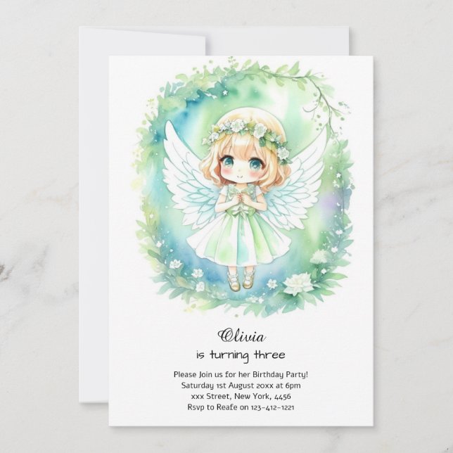 Invitation Fairy Birthday (Devant)