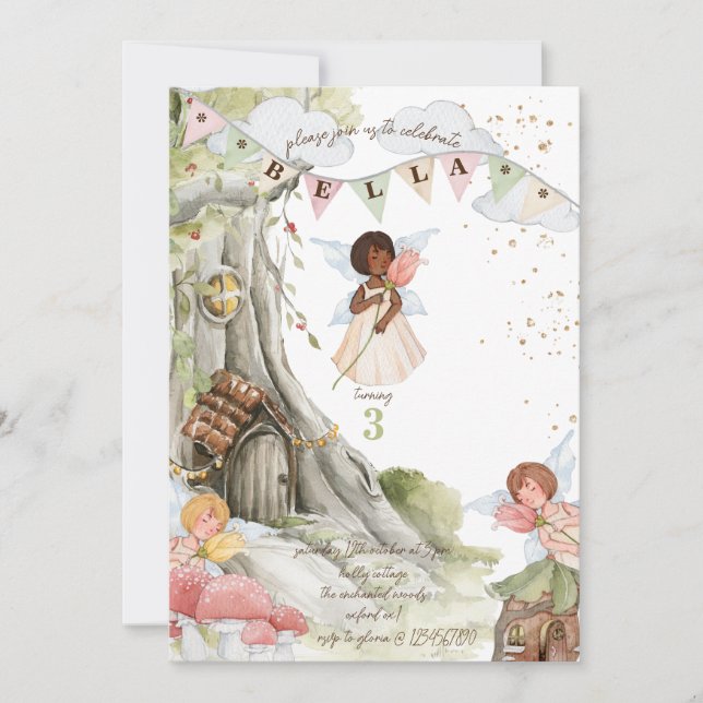 Invitation Fairy Birthday (Devant)