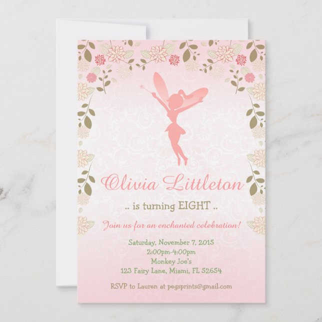 Invitation Fairy Birthday - Enchanted Fairy Garden (Devant)