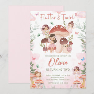 Invitation Fairy Birthday, Enchanted Whimsical Garden Forest