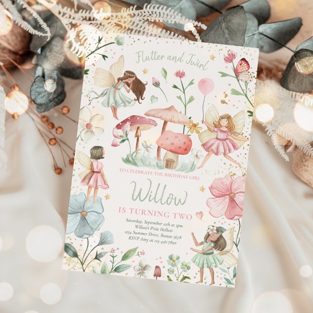 Invitation Fairy Birthday Whimsical Princess Fairy Birthday (Créateur téléchargé)