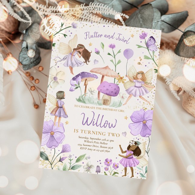 Invitation Fairy Birthday Whimsical Princess Fairy Birthday (Créateur téléchargé)