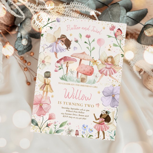 Invitation Fairy Birthday Whimsical Princess Fairy Birthday (Créateur téléchargé)