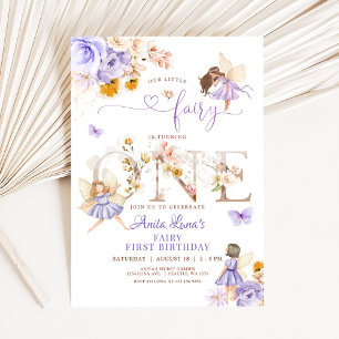 Invitation Fairy Butterfly Magique Fleur sauvage 1er annivers