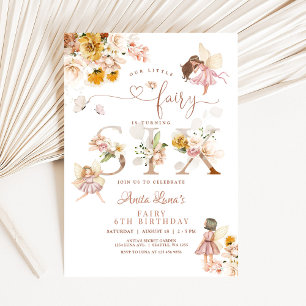 Invitation Fairy Butterfly Magique Fleur sauvage 6e anniversa