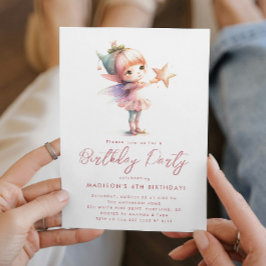Invitation Fairy Fairy Pink fête d'anniversaire