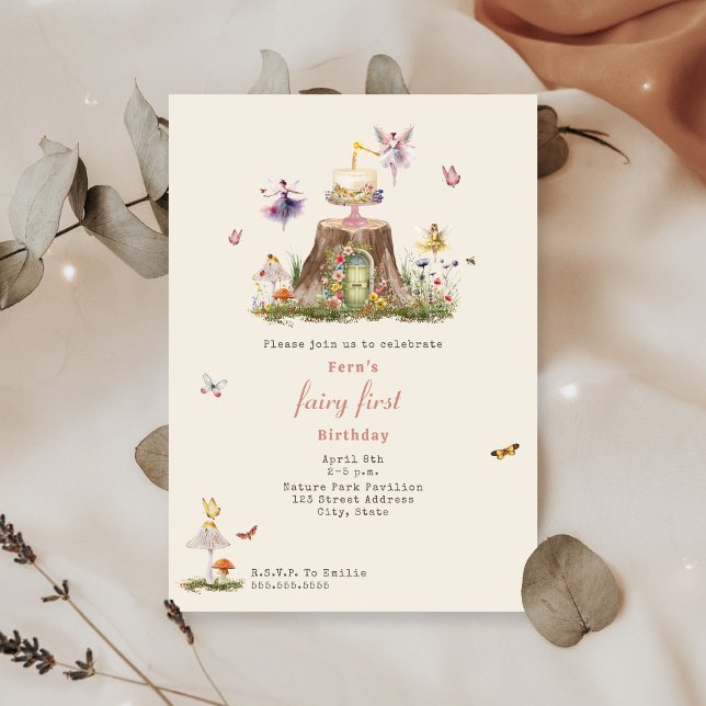 Invitation Fairy First Bird Woodland Fairy Garden (Créateur téléchargé)