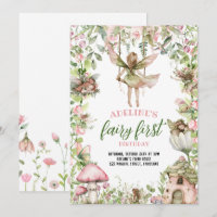 Fairy First Birthday Forêt magique Aquarelle