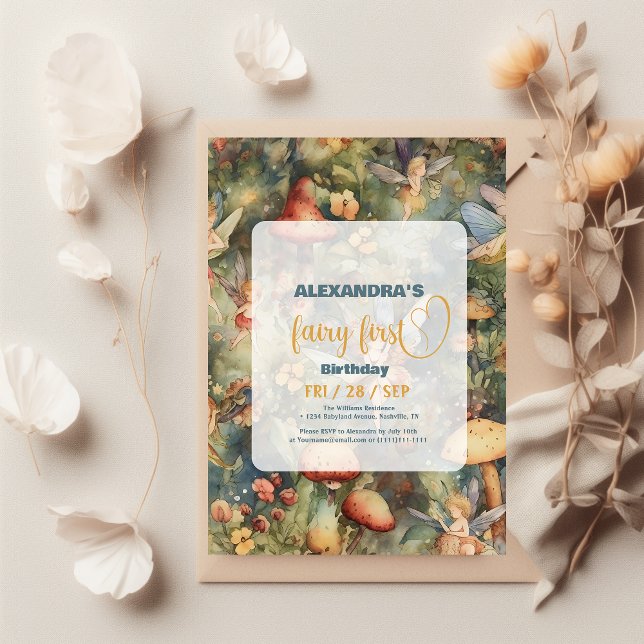 Invitation Fairy First Girl's 1st Birthday (Créateur téléchargé)