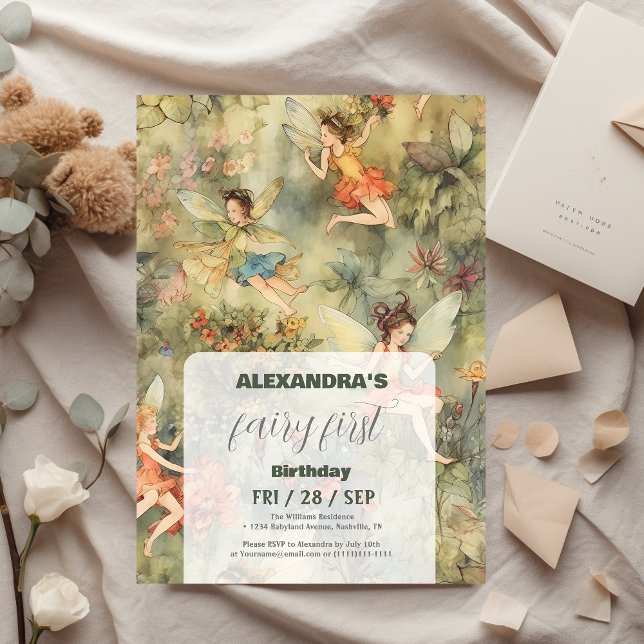 Invitation Fairy First Girl's 1st Birthday (Créateur téléchargé)