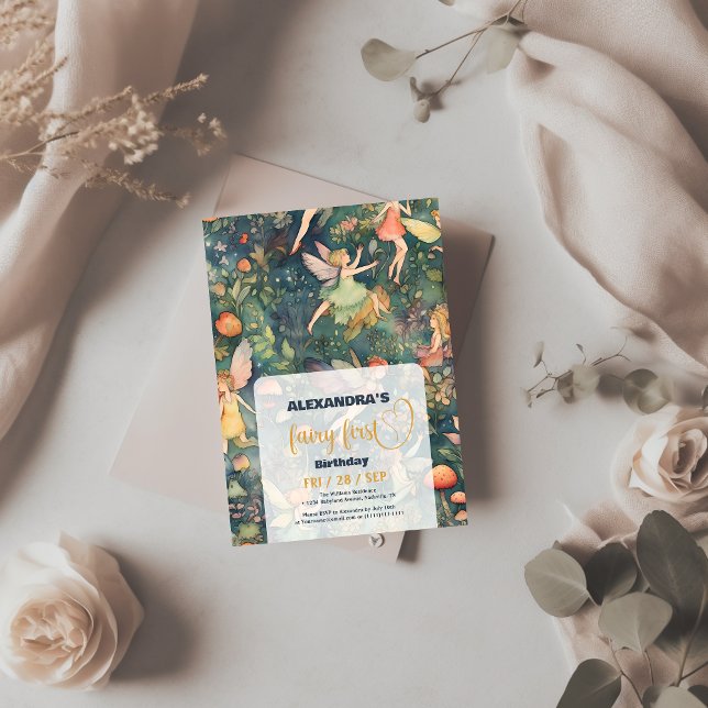 Invitation Fairy First Girl's 1st Birthday (Créateur téléchargé)