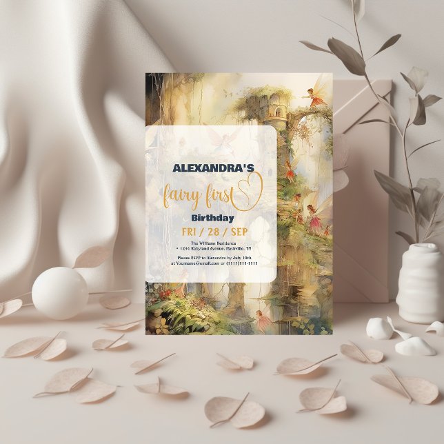 Invitation Fairy First Girl's 1st Birthday (Créateur téléchargé)