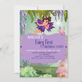 Invitation Fairy First Girl's 1st Birthday Enchanted forest