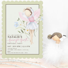 Invitation Fairy First Girl's 1st Birthday Party Personnalisé