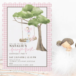 Invitation Fairy First Girl's 1st Birthday Party Personnalisé
