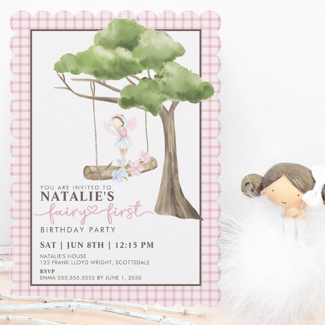 Invitation Fairy First Girl's 1st Birthday Party Personnalisé (Créateur téléchargé)
