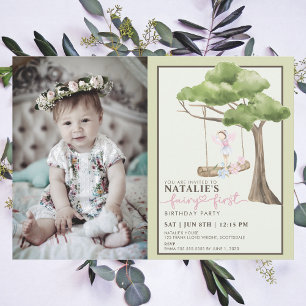 Invitation Fairy First Girl's 1st Birthday Party Photo person