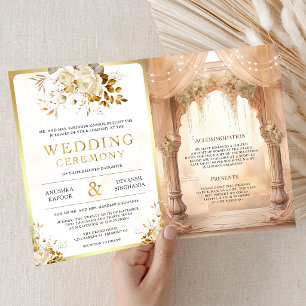 Invitation Fairy Floral Mandap Mariage Indien Hindou