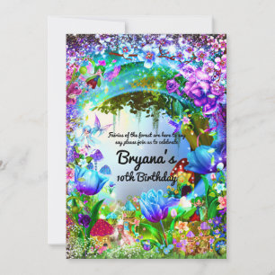 Invitation Fairy Forest Enchanted Magique fête d'anniversaire
