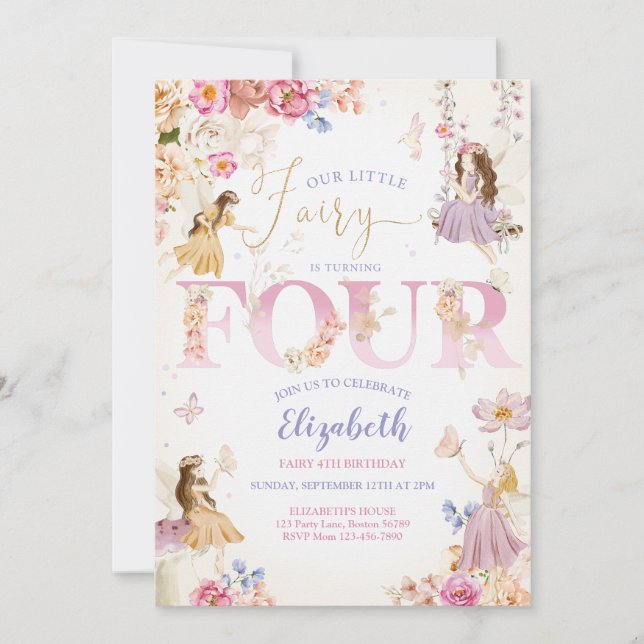 Invitation Fairy Garden Anniversaire (Devant)