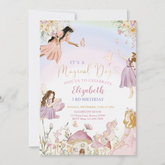 Invitation Fairy Garden Anniversaire (Devant)