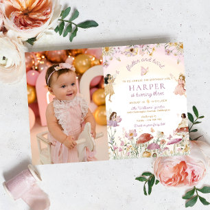 Invitation Fairy Garden Photo fête d'anniversaire
