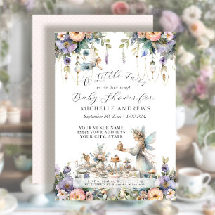 Invitation Fairy Garden Tea Party Floral Girl Baby shower