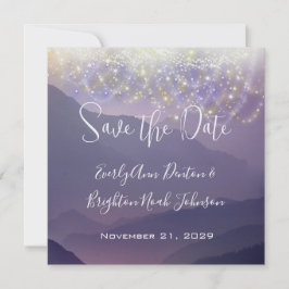 Invitation Fairy Lights Violet Violet Mariage Sauvez la date